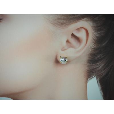 ふるさと納税 甲府市 K18 南洋真珠 アニマルモチーフ 【ねこ】 パールピアス　S10mm　AN10PE |  | 02