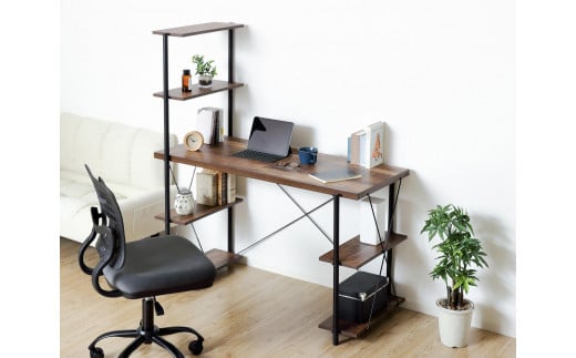 らくらく組立 ラックデスク ブラウン