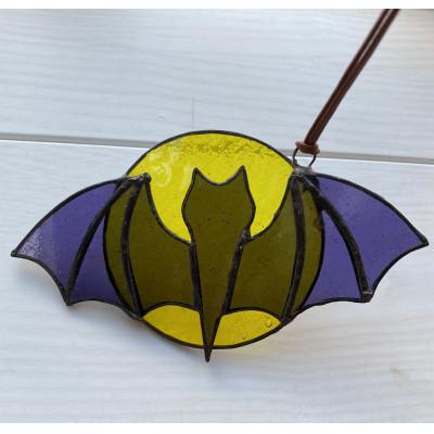 ふるさと納税 静岡市 ステンドグラス　ハロウィンオーナメント　コウモリ