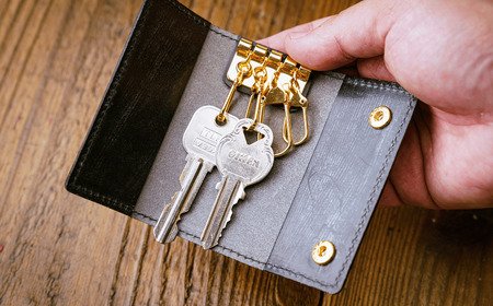 ブライドルレザー キーケース＜ゴールド＞｜キーケース 革小物 革製品 ブライドルレザー 革 職人  埼玉県 草加市