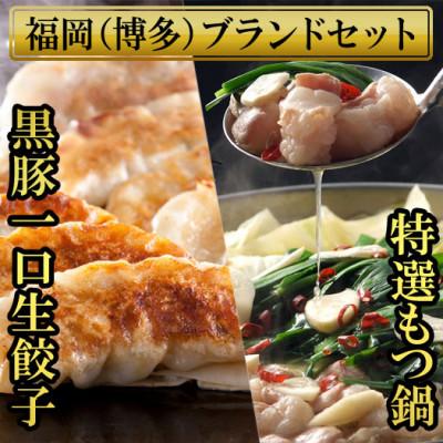 ふるさと納税 福岡市 博多ブランドセット　博多黒豚一口生餃子75個ともつ鍋2.5人前(醤油味)　少人数向け SN014