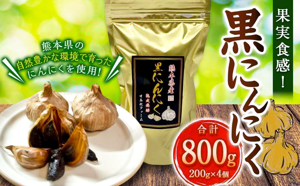 
            果実食感！ 熟成 黒にんにく 800gセット 黒ニンニク にんにく ニンニク 野菜 やさい セット 熊本県 常温
          