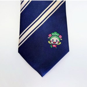松原市マスコットキャラクター「マッキー」ワンポイントネクタイ〈ネイビー×ゴールド〉