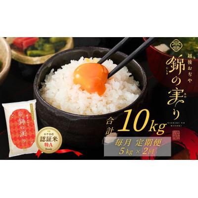 ふるさと納税 小千谷市 【毎月定期便】魚沼産コシヒカリ 小千谷市 認証米「錦の実り」特Aランク 精米5kg全2回