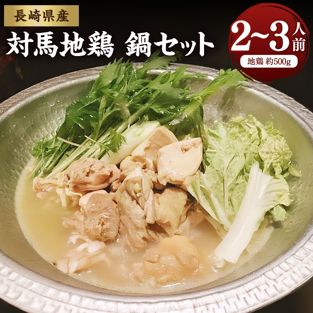 【ふるさと納税】【7営業日以内発送】長崎県産 対馬地鶏 鍋セット（2~3人前） 500g 肉 お肉 地鶏 鶏肉 もも肉 胸肉 モモ ムネ スープ 白湯スープ ジューシー 惣菜 冷凍 長崎県産 国産 九州 長崎県 長崎市 送料無料