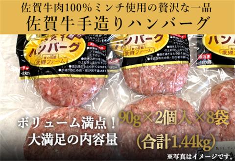 佐賀牛手造りハンバーグ 90g×2個入×8袋 (合計1.44kg)「2023年 令和5年」