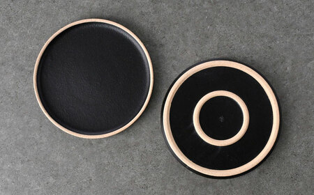 【波佐見焼】テラコッタ・BLACK プレートM 2枚セット【利左エ門窯】[QB66]