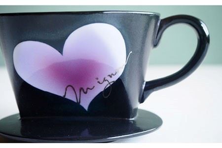 【波佐見焼】mignon ハート ドリッパー・マグ セット 紫 食器 皿 【紫明窯・作家はな】【陶藤】 [BE32]  波佐見焼