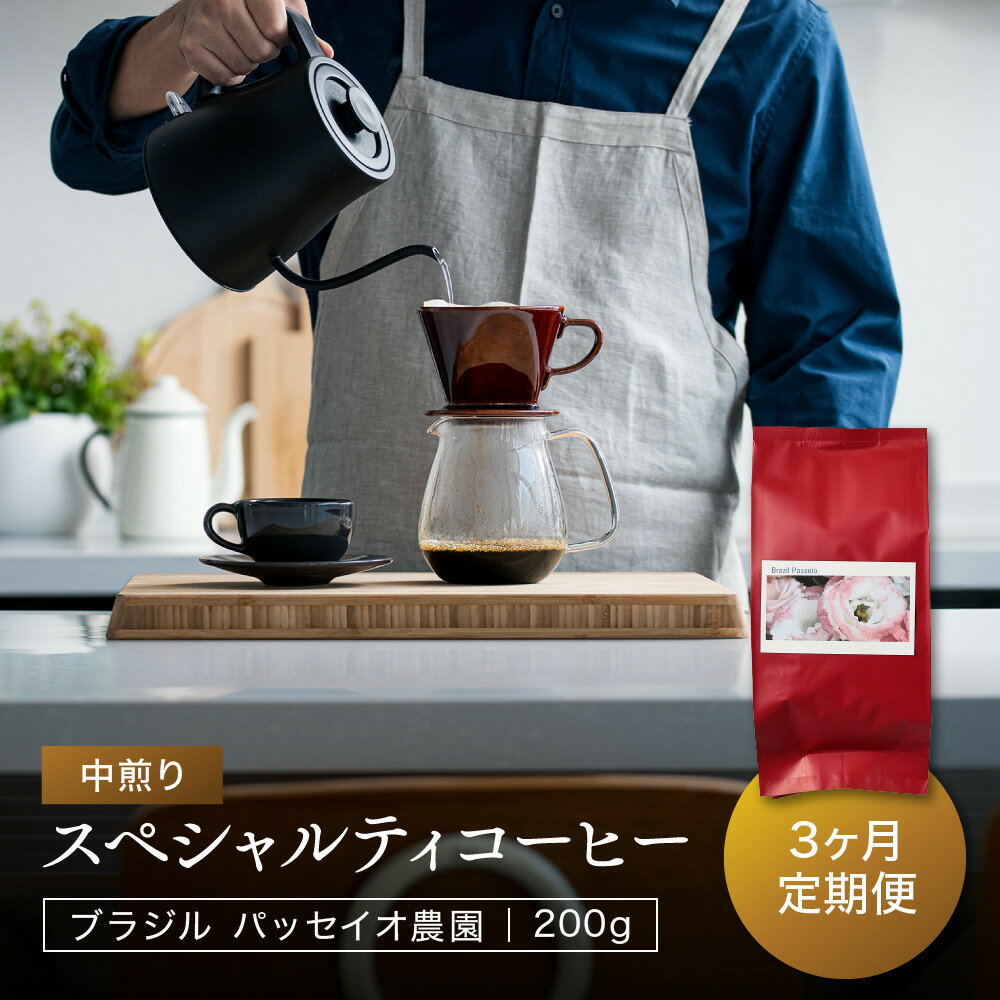 【ふるさと納税】【中煎り】ふるさとの香り「煎りたて」3定期カ月便 スペシャルティコーヒー ブラジル パッセイオ農園200g×3カ月 | 焙煎 珈琲 コーヒー パッセイオ農園 ブラジル あそびば.coffee 栄徳屋　LC100