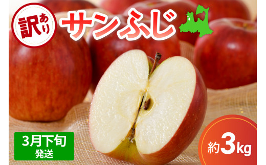 【先行受付】【2026年3月下旬発送】サンふじ 訳あり りんご 青森 3kg 度|選べる配送時期| 五所川原 不揃い