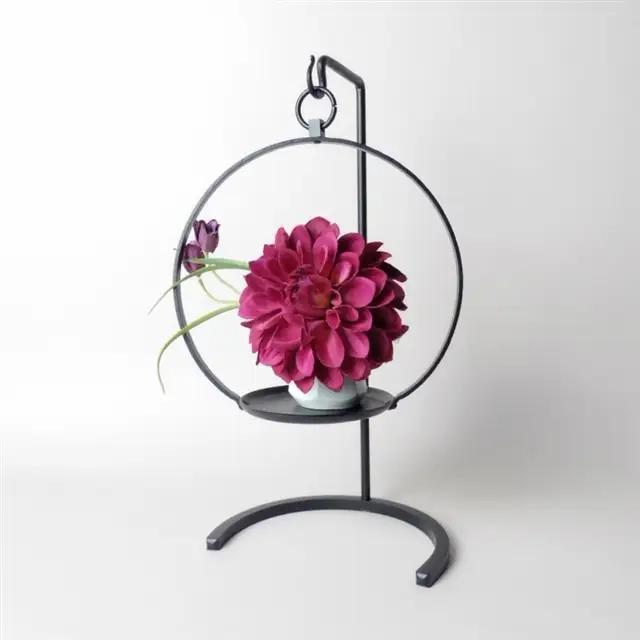 清花器 吊り台セット【花器 置き 吊り下げ 兼用 鉄製 シンプル インテリア おしゃれ 伝統 かしめ技法 受注生産 お祝い プレゼント ギフト 贈り物 島根県 安来市】