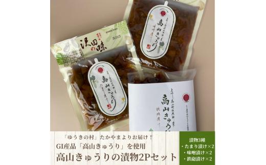 GI産品「高山きゅうり」使用　高山きゅうりの漬物3種、2Pずつセット(計6P)〜たからのやまたかやま〜