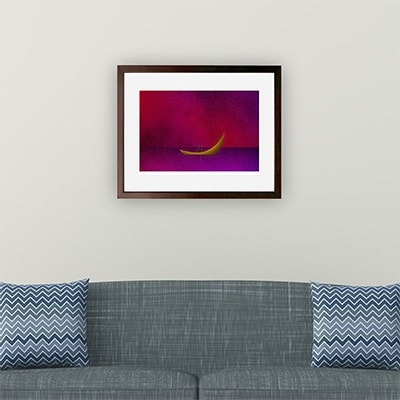 ＼京都・綾部の癒やし系作家/【絵画】夜明けの海　額装サイズ526mmx412mm【1090797】