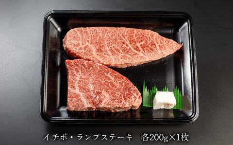 【冷凍】菊の井 飛騨牛赤身ステーキセット（イチボ・ランプ　各200g）【70-1】