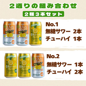 柑橘チューハイ 飲み比べセット サワー 2本 チューハイ 1本 計3本  350ml 大人のCRAFT無糖サワー 愛南ゴールドチューハイ 飲み比べ チューハイ サワー 詰め合わせ お試し 試供品 50