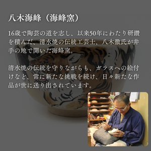 【伝統工芸品 清水焼】京絵付け平茶碗「南国」（伝統工芸茶碗 お茶碗 陶器）