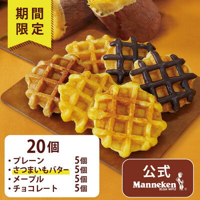 【ふるさと納税】【冷凍便】マネケンベルギーワッフル 冬限定4種お楽しみセット20個入り(TFRB-PChMS20)【配送不可地域：離島】【1681900】