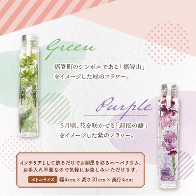 ふるさと納税 福智町 ハーバリウム2本セット「福智の煌」【緑×紫】 |  | 02