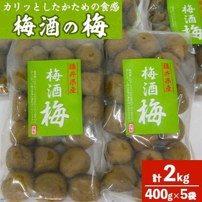 ふるさと納税 若狭町 梅酒の梅　5袋セット(梅酒に入れて、おやつに、おつまみに、煮詰めてジャムに)