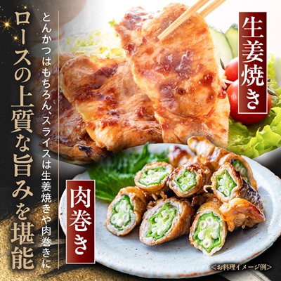 茨城県産 佐藤畜産の極選豚 ロース 2.2kgセット(550g×2種×各2袋)【小分け】【冷蔵便】【配送不可地域：離島・沖縄県】