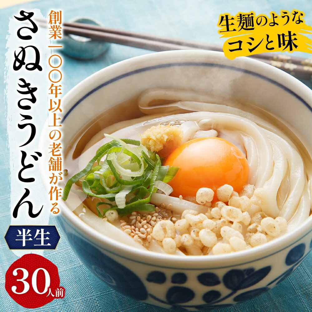 【ふるさと納税】讃岐うどん さぬきうどん うどん 国内製造 香川県産 半生うどん 半生 太麺 330g 3人前 × 10袋 計30人前 うどんセット セット コシ 小麦粉 麺類 製麺所 ご当地 長期保存 常温 保存食 お取り寄せグルメ ランチ 夕飯 強いコシ 明治 和食 香川県 観音寺市