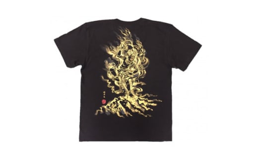 手描きTシャツ 仏画 蔵王権現 黒 (半袖 Lサイズ)【1614969】