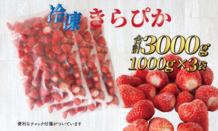 060-19　完熟冷凍いちご3kg以上！静岡限定品種【きらぴ香】