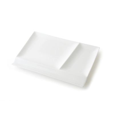 ふるさと納税 瑞浪市 【美濃焼】miyama.の箸置き付仕切り皿　プレートL  ホワイト |  | 02