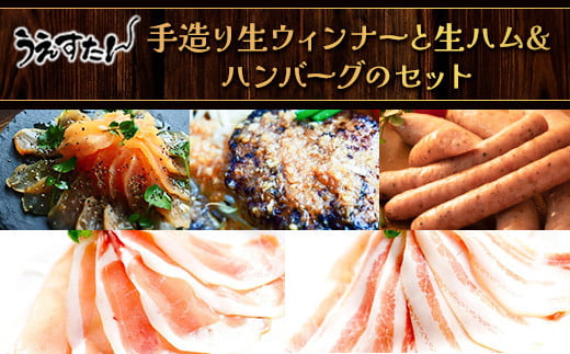 うえすたんの手造り生ウィンナーと生ハム&ハンバーグのHセット　AA008