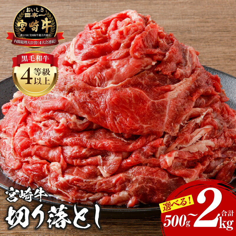 【ふるさと納税】《内容量が選べる》 宮崎牛 切り落とし 500g〜2kg 肉 お肉 牛肉 牛 切り落とし肉 ブランド牛 国産牛 黒毛和牛 和牛 国産 宮崎県産 小分け パック 冷凍 普段使い 料理 牛丼 すき焼き 肉じゃが グルメ お取り寄せ 選べる内容量 宮崎県 宮崎市 送料無料