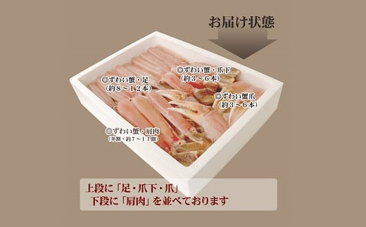 生ズワイ蟹セット カット済 1.2kg 海鮮 カニ かに ズワイガニ ずわい蟹 楚蟹 ずわいがに 肩 かた 5Lサイズ 特大 大型 大容量 ボイルカニ ボイルズワイガニ 蟹しゃぶ かにしゃぶ