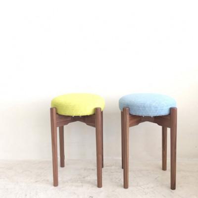 ふるさと納税 大川市 bolo stool 01【ライトブルー/ウォールナット/高さ44cm】 |  | 02