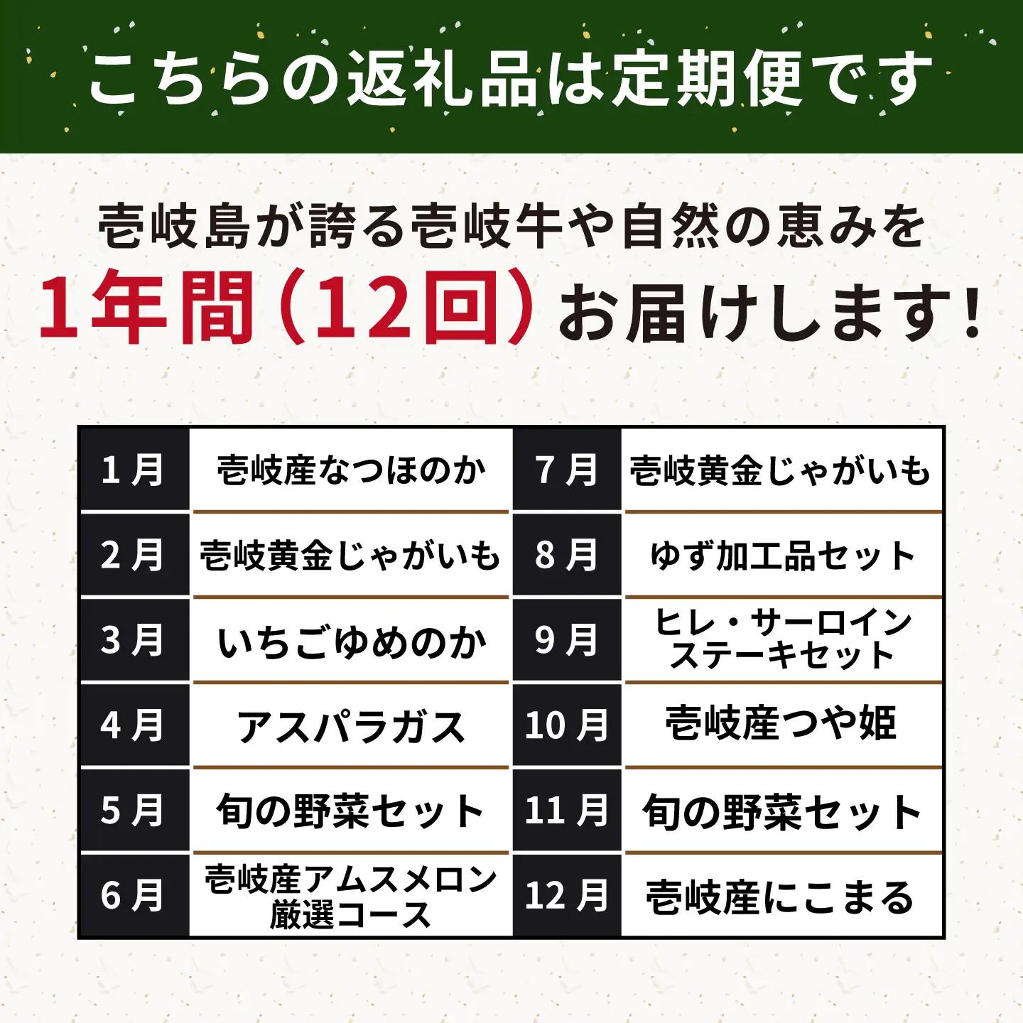 【全12回定期便】壱岐選りすぐり定期便 [JBO160] 米 野菜 メロン ステーキ