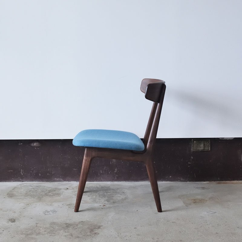 ダイニングチェア　01　ウォールナット　水色 | インテリア 家具