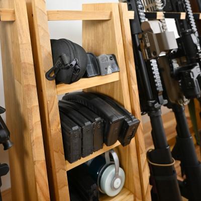 ふるさと納税 横手市 WOOD WORKS マガジン ( 弾倉 ) ラック 4段【本体:ライトブラウン】 |  | 03