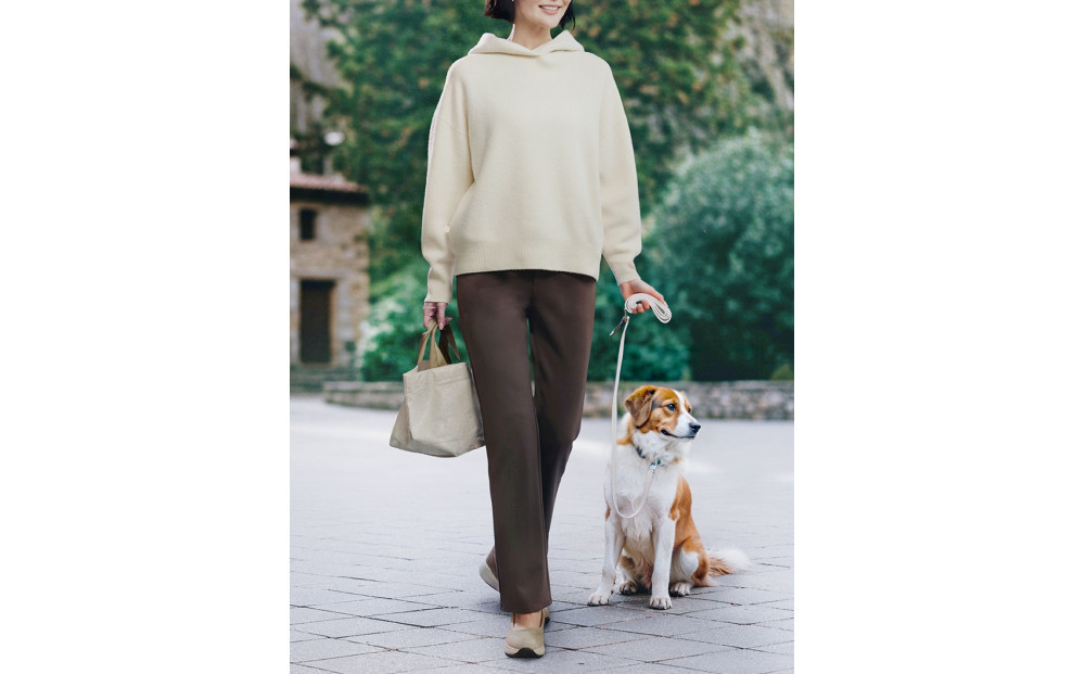 【B-THREE/ビースリー】ペットの抜け毛や花粉がつきにくい  ストレートパンツ(870031)