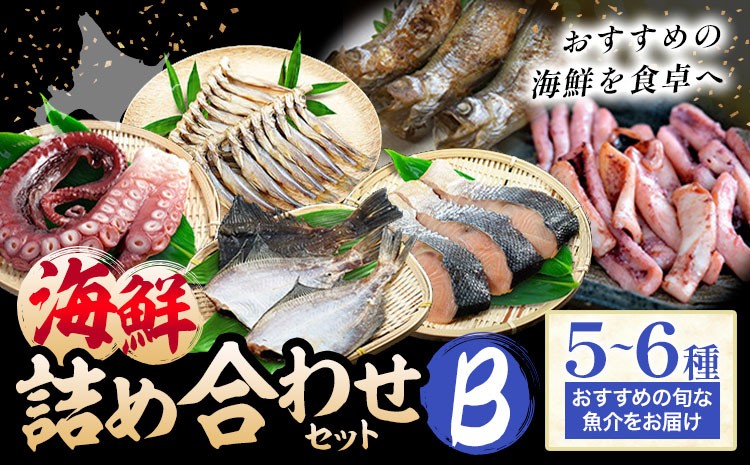 海鮮 海鮮詰め合わせ セット B おまかせ 5～6種 下処理済み 石崎水産《30日以内に出荷予定(土日祝除く)》北海道 日高町 海鮮 魚介 鮮魚 詰め合わせ セット おまかせ 旬 ホッケ サンマ ツブ タコ カレイ 刺身 塩焼き 煮付け 海鮮丼 魚介セット 北海道産