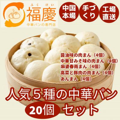 ふるさと納税 福岡市 【福岡市】人気5種の中華パン 20個セット KR01