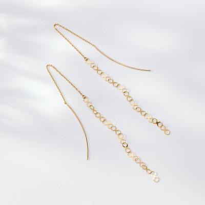 ふるさと納税 大津市 【K10イエローゴールド チェーンピアス】揺れるインフィニティチェーン モテ感あふれる 両耳セット |  | 02