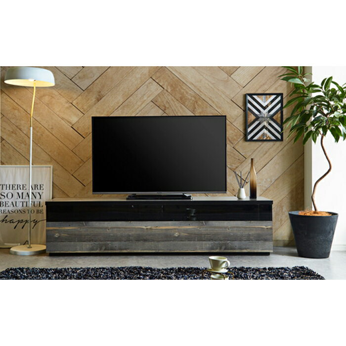 【ふるさと納税】【開梱設置】テレビ台 TV台 幅180cm フレッド　ブルックリン 大川家具 テレビボード | 家具 インテリア おしゃれ 北欧 アンティーク 大川 木製 日本製 国産 ローボード テレビラック TVラック TVボード 収納 隠す 高さ44cm ヴィンテージ 木目調 無垢