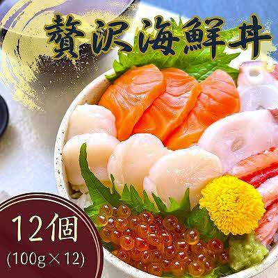 ふるさと納税 北見市 【北海道北見市加工】贅沢海鮮丼12個入りセット
