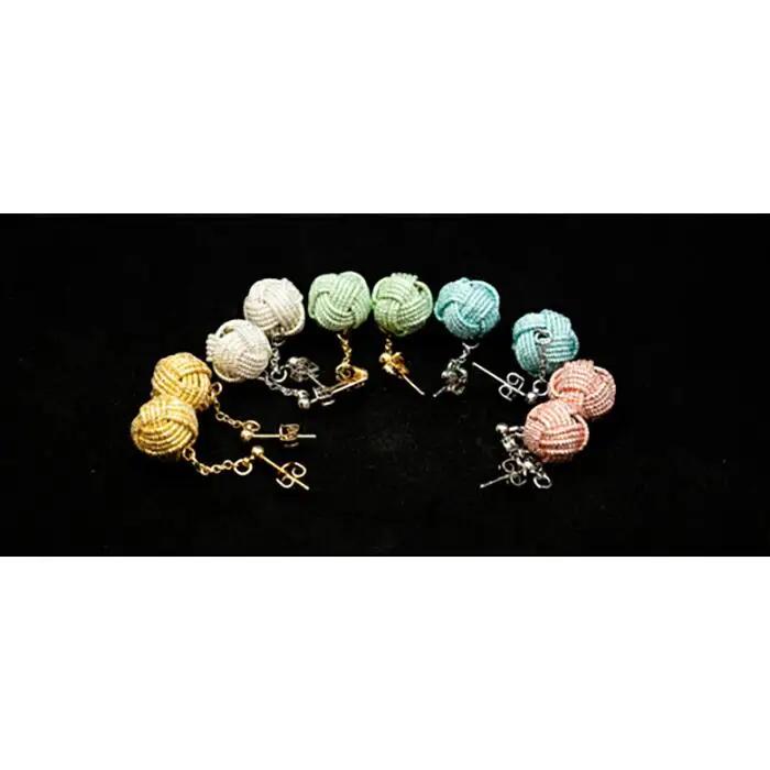【加賀水引】（ゴールド）水引ピアス　玉スイング