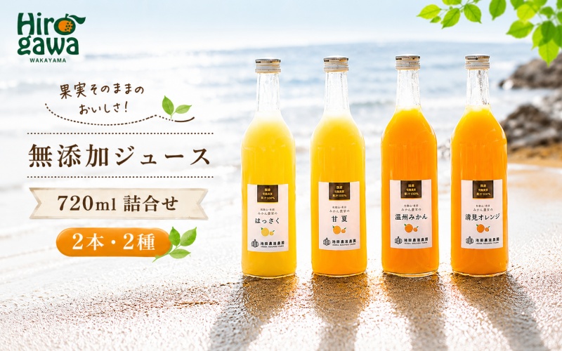 有田 みかん 100% ジュース / 温州みかん 有田みかん ストレート 果汁 無添加 柑橘 和歌山 8000円 720ml ※北海道・沖縄・離島への配送不可 //drink 【ikd100-set720-2x2A】