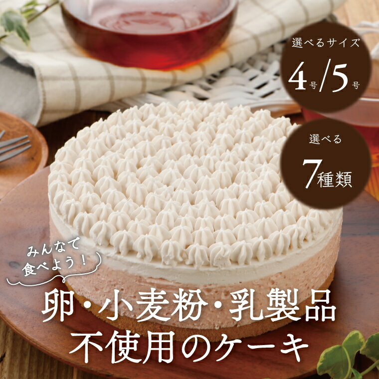 【ふるさと納税】＼卵・小麦粉・乳製品不使用／ アレルギー対応 冷凍 ケーキ お菓子 米粉 豆乳 スイーツ 洋菓子 美味しい 卵不使用 小麦不使用 乳製品不使用 動物性原料不使用 誕生日 お祝い ギフト プレゼント お土産 パーティ デザート おやつ