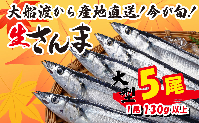 
                  【先行予約受付】 さんま 大型5尾 冷蔵 期間限定 [発送:2025年9月～2025年11月下旬] 三陸 岩手 大船渡市
                