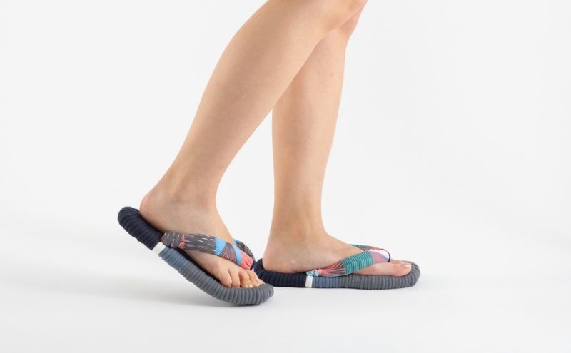 布ぞうり MERI 北斎 山下白雨 L：26cm　布草履 室内履き 健康 洗える 墨田区