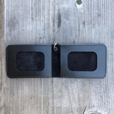 ふるさと納税 東広島市 広島ジビエレザー　東広島産天然鹿革二つ折りID/パスケース【01ブラック】 |  | 02