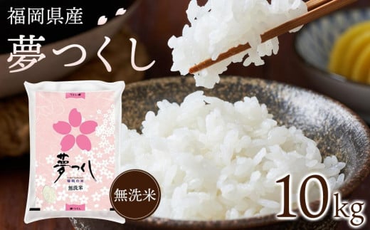 【令和6年産】　福岡県産ブランド米「夢つくし」無洗米　10kg【米 ブランド米 ブランド 無洗米 夢つくし 令和6年産 家庭用 お取り寄せ お土産 福岡県産 取り寄せ グルメ 福岡県 大任町 AS015】