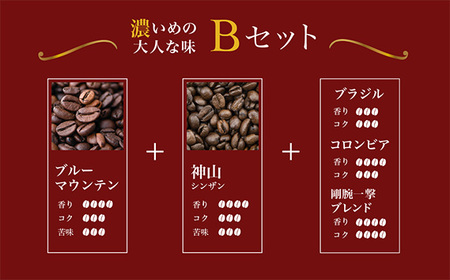 No.144 【ブルーマウンテン入り！】コーヒー 飲み比べ 珈琲 人気 Bセット