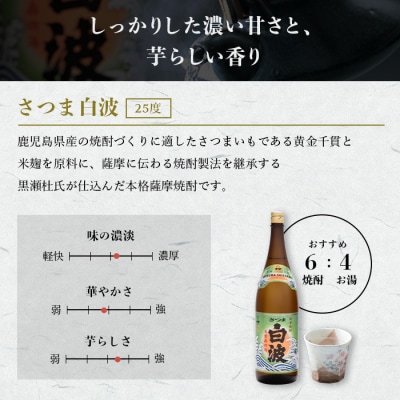 【さつま白波】25度【900ml】×18パック セット F0-1【配送不可地域：離島】